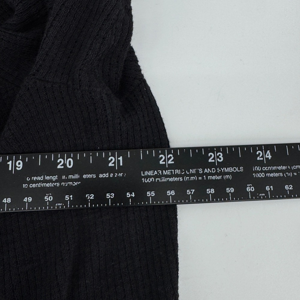 AllSaints Aubrey SS Polo Shirt Mens XXL Black Cotton Knit M020KA - Picture 8 of 9